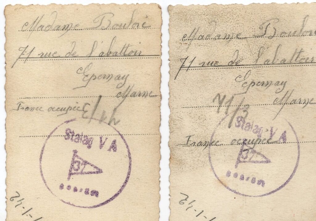 Commentaire au dos de la photo